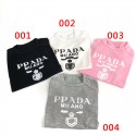 ブランド プラダ ペットウェア 犬 猫 服 tシャツ prada ペット服 洋服 おしゃれ 春夏用ブラウス タンクトップ 綿製 プリント柄 薄手犬 服 猫の服 通気性 ドッグウェア ペット服 Tシャツ  S~2XL