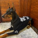 OFF-WHITE ブランド ペット服 オフ-ホワイト 犬のtシャツ 黒色ウェア かっこいい 大型犬 半袖 薄い 通気性 ドッグウェア お洒落 プリント 犬 中型犬のトップス 洋服 シンプル M~3XL