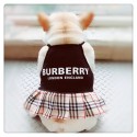 ブランド BURBERRY 犬 服 春夏 ワンピース ドッグ洋服 バーバリー お出かけスカート ペット服 贈りもの 犬のドレス キュート 通気性抜群 かわいい 着心良い 2色 XS~XL 送料無料