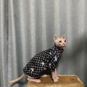 ルイヴィトン 猫の用品トレーナーシャツ ハーフネック 猫エアコン服 ペット服 ハイブランドコピー LV 猫 Tシャツ 柔らか 寝間着 プリント柄 可愛い 通気性 暖か 四季用 プルオーバ 洋服 XS~3XL