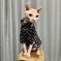 ルイヴィトン 猫の用品トレーナーシャツ ハーフネック 猫エアコン服 ペット服 ハイブランドコピー LV 猫 Tシャツ 柔らか 寝間着 プリント柄 可愛い 通気性 暖か 四季用 プルオーバ 洋服 XS~3XL