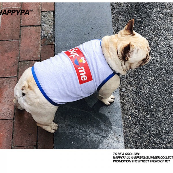 チャンピオン ブランド ペット服 犬服 犬猫洋服 Supreme 春夏ベスト 犬のタンクトップ  ペットのベスト 洋服 可愛い プリント柄  袖なし 小中型犬 涼やか 通気性 肌に優しい 小中大型ペット S~2XL