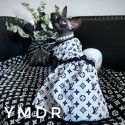 ルイヴィトン ブランド ペット 猫服 ワンピース 蝶結び レックレス 2点セット LV 人気モノグラム 薄い 可愛い 犬猫用 ドレス 無毛猫 スフィンクス 猫服 通気性 袖なし ドレス お姫様 ペット用 小型ペット 小型犬 