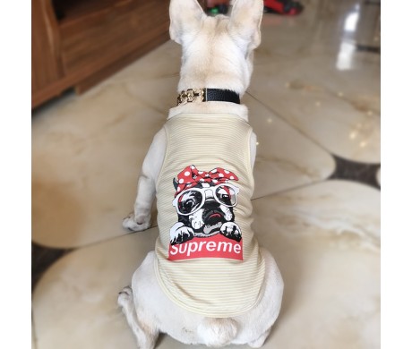 Supreme 犬のタンクトップ かわいい シャネル ペット服 プラダ わんちゃん用品バックパック