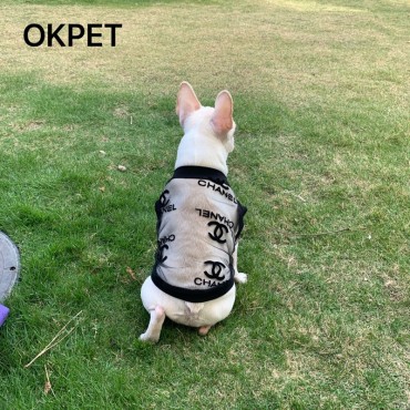 ハイブランド Chanel 夏 犬服 tシャツ 透かし 通気性ウェア シャネル ペットの洋服 ドッグウェア ペット服 ロゴtシャツ 韓国 スタイル T-シャツ 無袖 猫服 き心地よい 小中大型ペット 2XS~3XL 激安