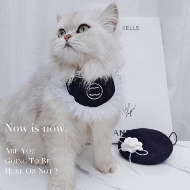 Chanel ブランド 猫 首輪レース バンダナ お姫様 シャネル 猫用よだれかけ ココマーク かわいい 子猫から中型の猫向け ペットアクセサリー ロリータ風 お散歩 お祭り お正月 お祝い バースデー 誕生日グッズ記念撮影 ペットへのプレゼント