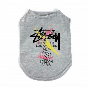 Stussy 犬服 tシャツ ハイブランドドッグ洋服 タンクトップ ステューシー ペットウェア わんちゃん ベスト 犬のノースリーブシャツ 脱毛保護 ファッション 綿Tシャツ かわいい  夏 猫服 tシャツ 通気性 S~2XL