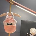 Chanel 猫服 犬服 タンクトップ ブランド ひんやり服 リボン付き ダイヤモンドロゴ シャネル ペット洋服 涼しい 気質の衣装 薄手ベスト ペット服 猫ウェア コスチューム キュート お出かけ服 脱毛保護 無袖シャツ 動きやすい 着心地よい