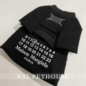 Maison Margiela ハイブランド犬服 わんちゃん洋服 パーカー ドッグ 春秋tシャツ ブランド ペット服 スウェットパーカー 動きやすい 暖かい 犬トレーナー かわいい シンプル レトロ感 黒白Tシャツ 厚手