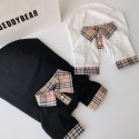 ブランド Burberry ペットウェア 猫服 Tシャツ 子犬服 ポロシャツ かっこいい バーバリー 猫の 半袖シャツ 100％コットン 肌に優しい ネコちゃん服 無毛猫スフィンクス服 暖かい 中小型ペット