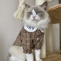 ハイブランド バーバリー ペット服 犬服 猫のシャツ 春秋夏 わんちゃん 用シャツ BURBERRY ドッグ服 格子柄 ハンサム 中小型犬のTシャツ 薄手シャツ 通気性強い S - 2XL 薄い コットン 通気性 着心地よい 激安