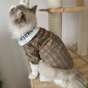 ハイブランド バーバリー ペット服 犬服 猫のシャツ 春秋夏 わんちゃん 用シャツ BURBERRY ドッグ服 格子柄 ハンサム 中小型犬のTシャツ 薄手シャツ 通気性強い S - 2XL 薄い コットン 通気性 着心地よい 激安