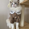 ハイブランド バーバリー ペット服 犬服 猫のシャツ 春秋夏 わんちゃん 用シャツ BURBERRY ドッグ服 格子柄 ハンサム 中小型犬のTシャツ 薄手シャツ 通気性強い S - 2XL 薄い コットン 通気性 着心地よい 激安