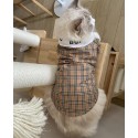 ハイブランド バーバリー ペット服 犬服 猫のシャツ 春秋夏 わんちゃん 用シャツ BURBERRY ドッグ服 格子柄 ハンサム 中小型犬のTシャツ 薄手シャツ 通気性強い S - 2XL 薄い コットン 通気性 着心地よい 激安