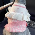 ディオール 犬ニット 秋冬 中小型犬セーター 犬 猫 Dior ブランド ペット 服 パロディ 犬の服 ニットコート 猫の服 フリルセーター 犬服 猫服 洋服 ドッグウェア 韓国 かわいい 可愛い dog シンプル 秋服 冬服 ナチュラル トップス セーター XS~XL 激安