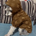 LOUIS VUITTON風 ルイヴィトン ブランド ペット 犬服 パロディ 厚手 ジャケットドッグ仮装 わんちゃん洋服 中綿ジャケットドッグウェア 中綿コート ペット防寒服 韓国 猫服 防風 かっこいい 高品質 激安