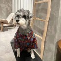 ハイブランド LV ペット 犬 服 ペットシャツ 半袖 ルイヴィトン わんちゃん 春秋シャツ 中小型ドッグ服 猫のプリントシャツ 薄手 着心良い 動きやすい 前ボタン式 着脱安い かわいい ペット洋服 日焼け止め S`2XL