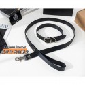 クロムハーツ ブランド ペット用品 犬グッズ 犬用首輪+リード 2点セット レザー製 耐久性 CHROME HEARTS 犬くびわ 精巧な設計 おしゃれな十字架のリベット 牽引ロープ 復古調ブラック気品がよい 流行り ファッション ペットグッズ  高品質