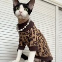 ブランド FENDI 猫服ｔシャツ ペット服 パーカー フェンディ 防寒 猫ウェア 無毛猫 スフィンクス服 暖かい 通気性 小中型ペット 変身服 衣装 猫ウェア 半袖シャツ 人気 仮装 XS~3XL