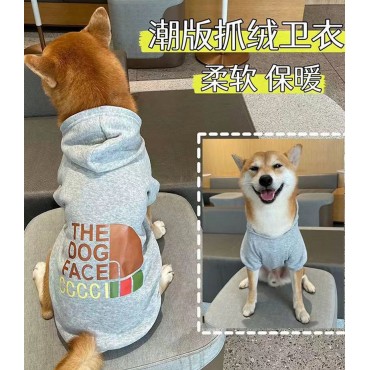 GG ザノースフェイス ペット犬服 パロディ 犬のパーカー 裏起毛 春秋冬服 THE NORTH FACE ペット服 帽子付き 韓国風 かっこいい ドッグ 防寒スウェット 可愛い 安価 人気 綿製コート おしゃれ 通気性抜群 かわいい 中大型犬服 ファッション感 L-4XL