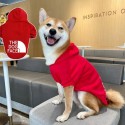 THE NORTH FACE ブランド 犬服 パロディ かわいい 中型パーカー ザノースフェイス風 ペット服 スウェット フード付き ロゴプリント 裏起毛 柔らかい 大型犬服 アウター ドッグウェア 小型犬 散歩 お出かけ 抜け毛対策 暖かい ファッション