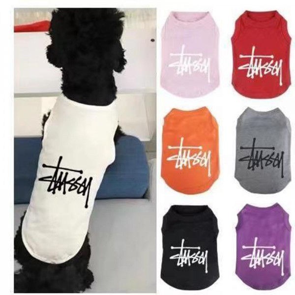 ステューシー ペット服 犬服 猫服 タンクトップ 無袖シャツ 通気性 ブランド stussy  犬のタンクトップ わんちゃん服 ベスト 涼しい 犬の服 猫の服 可愛い ノースリーブ 激安 ファッション 中小型ペット通気性 XS~2XL