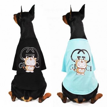 ブランド gg＆ドラえもん  ペットグッズ 犬服 Tシャツ 猫服 ペットの洋服 薄手tシャツ 高品質 春夏服 かわいい 犬シャツ 半袖 猫服 おしゃれ 激安 お出かけ服 中小型ペット用 肌に優しい 通気性 S~2XL