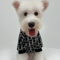 Dior ブランド ペットウェア 春秋冬向け 暖かい ニット ディオール 犬服 犬セーター カワイイ 猫ニット服 流行りモノグラム ペット服 伸縮性 着こなしやすい 防寒猫服 大きいサイズ 小中型ペット適応 S~3XL