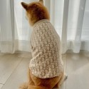 Dior ブランド ペットウェア 春秋冬向け 暖かい ニット ディオール 犬服 犬セーター カワイイ 猫ニット服 流行りモノグラム ペット服 伸縮性 着こなしやすい 防寒猫服 大きいサイズ 小中型ペット適応 S~3XL