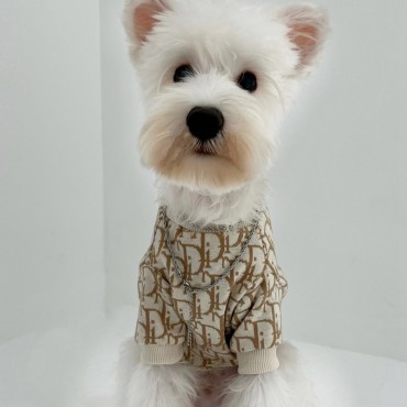 Dior ブランド ペットウェア 春秋冬向け 暖かい ニット ディオール 犬服 犬セーター カワイイ 猫ニット服 流行りモノグラム ペット服 伸縮性 着こなしやすい 防寒猫服 大きいサイズ 小中型ペット適応 S~3XL