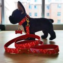 ゴヤール ブランド ペットグッズ 首輪 リード 2点セット goyard パロディ 犬用くびわ 牽引ロープセット 調整可能 PUレザー製 耐用性 ファッション 犬用品 猫用 かわいい 小型犬 中型犬用