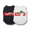 Supreme 犬服 tシャツ 犬用タンクトップ 夏ノースリーブシャツ ブランドドッグ洋服 シュプリーム ペットウェア わんちゃん 春秋パーカー 防寒スウェットシャツ 暖か 綿Tシャツ かわいい 漫画柄  猫服 tシャツ 通気性 