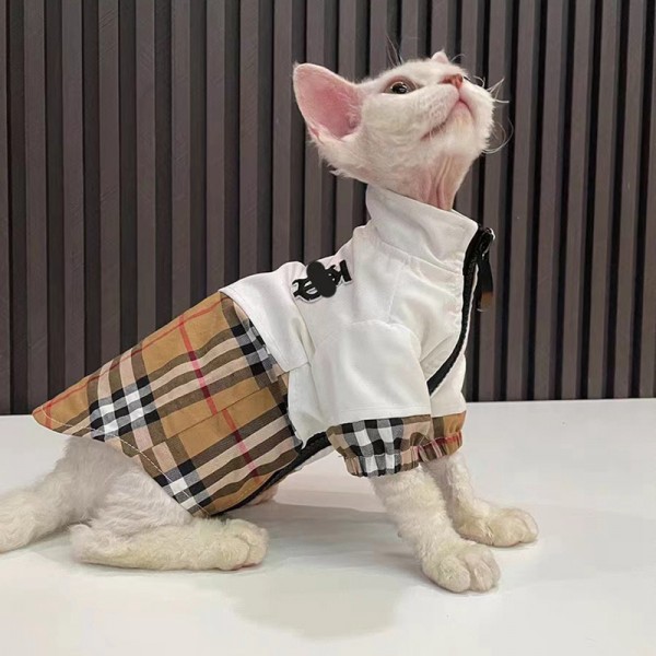 ブランド バーバリー ペット服 BURBERRY 猫服 スフィンクス服 ジャケットコート 暖かい 猫の洋服 かわいい 着心地よい デボンレックス用 小型ペット服 アウターコート 高品質 ファッション