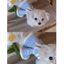 シャネル Chanel 可愛い 犬服 ワンピース 秋冬 ペット服 ニットドレス 防寒 暖かい 猫の服 お姫様 ドッグウェア ニットセーター 蝶結び 人気 小中型犬 洋服 散歩着 記念撮影 お出かけ 中小型ペット服 2xs~m