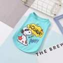 ブランド Snoopy ペット服 犬服 韓国 パロディ Tシャツ スヌーピー かわいい 犬のタンクトップ 夏ベスト 通気性 猫の服 小型ペット洋服 中型犬ウェア 漫画 プリント柄 ペット洋服 寝間着 パジャマ XS~XXL