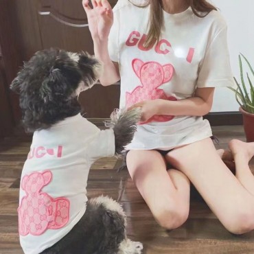 ブランド GG ペット 犬服 夏服 Tシャツ ペットｔのご主人様親子服 半袖シャツ 中小型犬 猫犬用 お散歩お出かけウェア 上質 涼しい 春夏服 ペット服 かわいい おしゃれ 男女兼用 ファッション 親子服 飼い主 男女兼用