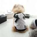 ブランド シャネル ペット服 春夏 ドッグウェア Chanel犬用Tシャツ 犬服 激安 かわいい 犬 猫 ノースリーブシャツ 綺麗ツバキ柄付き タンクトップ 通気性 ベスト 猫の服 黒白 シンプル 大人気 動きやすい 着心地よい 中小型ペット用 XS~XL