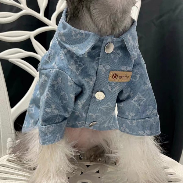 LV ブランド ペット服 猫犬服 tシャツ デニムジャケット ルイヴィトン風 中大型犬用 ペット服 デニムシャツ 小型犬の服 薄型 コート 半袖シャツ 脱毛保護 ペット洋服 ファッション XS~3XL 激安