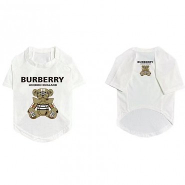 ブランド バーバリー ペット服 Tシャツ BURBERRY 犬服 半袖 夏服 かわいい 熊柄 ペット洋服 ドッグウェア  通気性 小中型犬 ひんやり 日焼き防ぐ 柔らかい お散歩 お出かけ服 コスチューム