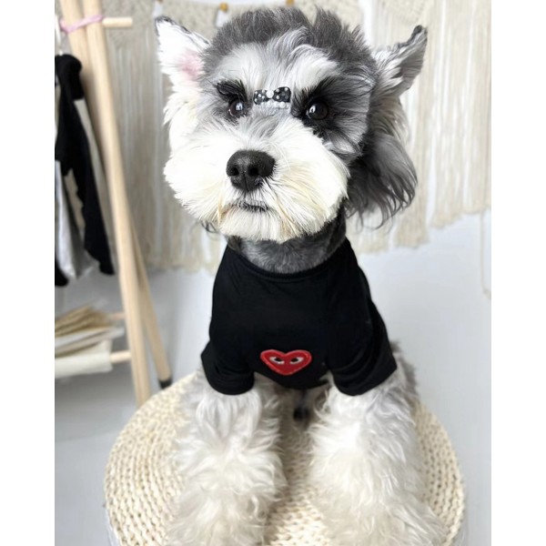 ブランド コムデギャルソン ペット服 犬服 春夏 ｔシャツ CDGドッグ 丸首半袖 ハートの柄 LV ペット服 猫の服 シンプル 上質コットン製 ドッグウェア 犬猫用 通気性 お散歩お出かけ服 S~2XL