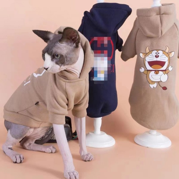 GG グッチ ドラえもん 犬ウェアブランドブランド犬用tシャツ通気性ハイブランド犬の服かわいいブランド猫服ペット用