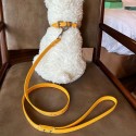 ルイヴィトン Lv ブランド犬用首輪ハーネスペット用リード首輪ブランド高品質犬グッズパロディブランドペット首輪ハーネスセット通気性