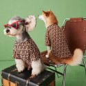 Fendi フェンディドッグ猫パーカーペット洋服パロディブランド犬服ペットウェア お散歩 お出かけ 犬ウェアブランド 小型犬 パピーブランドペット用服激安ブランド犬用tシャツ通気性