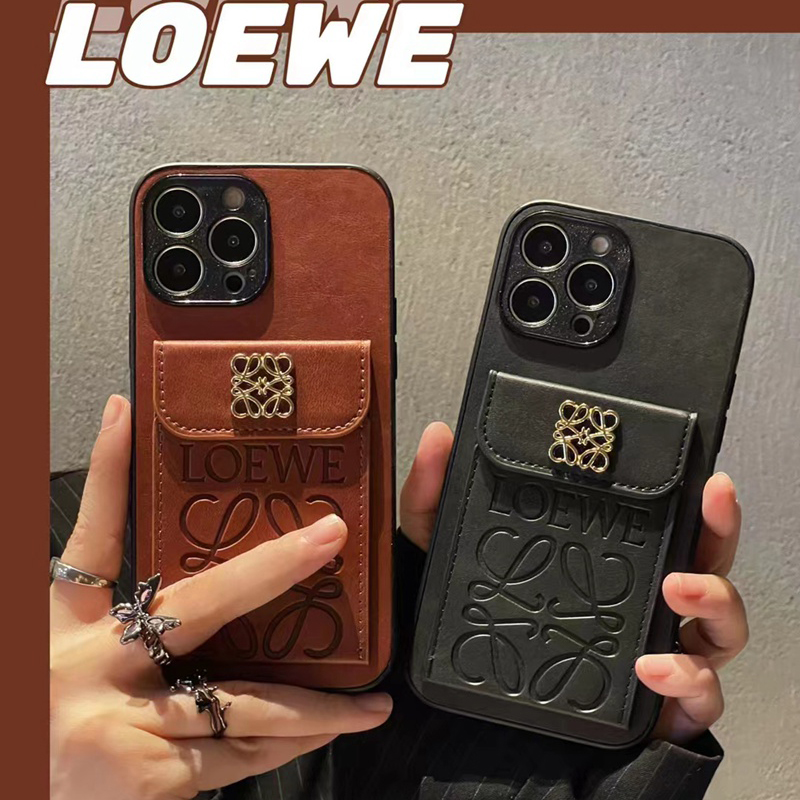 Loewe ロエベ ブランドiphone14/14pro/15pro maxケース インスタ風 galaxy s23/s23 plus/s23 ultraケース ジャケット型 レザー