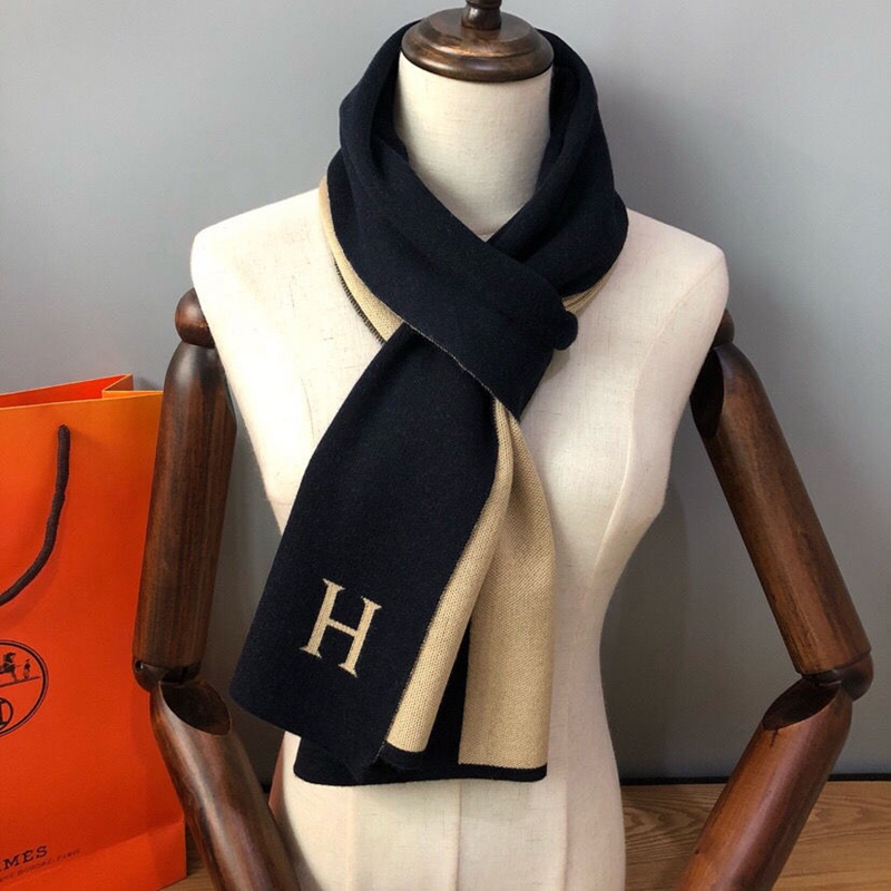 Hermes ニットマフラー レディースストール H柄 贅沢感 