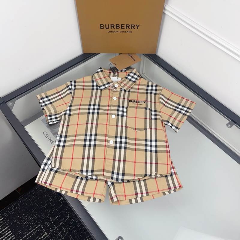 ブランドBurberry子供服チェック柄シャツ