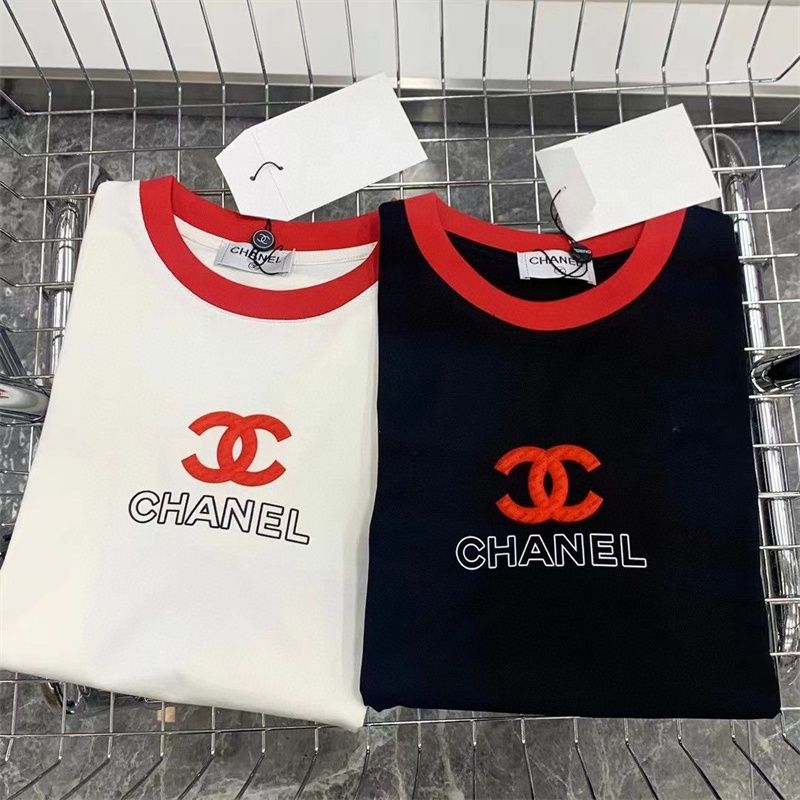 Chanel 半袖Tシャツ レディース シャネル tシャツ 刺繍ロゴTシャツ 