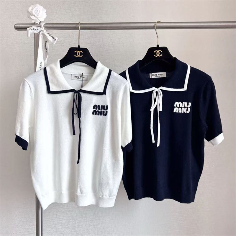 ブランドMiuMiu薄手ニットTシャツ
