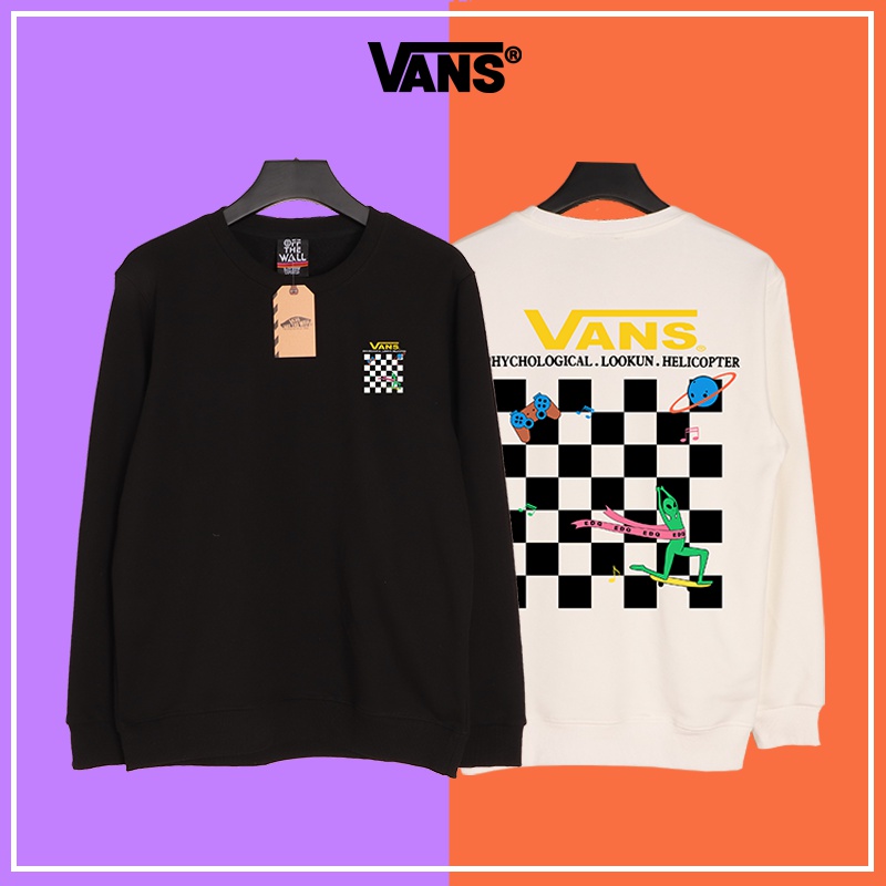 vans レディース 長袖 tシャツ 大きいサイズ 裏起毛暖かい 経典碁盤格の柄 