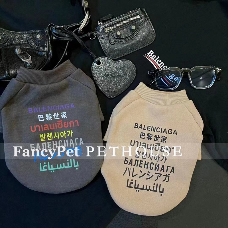 BALENCIAGA犬服 Tシャツ 犬防寒パーカー ペットの洋服 ドッグウェア カッコイイ ペット服